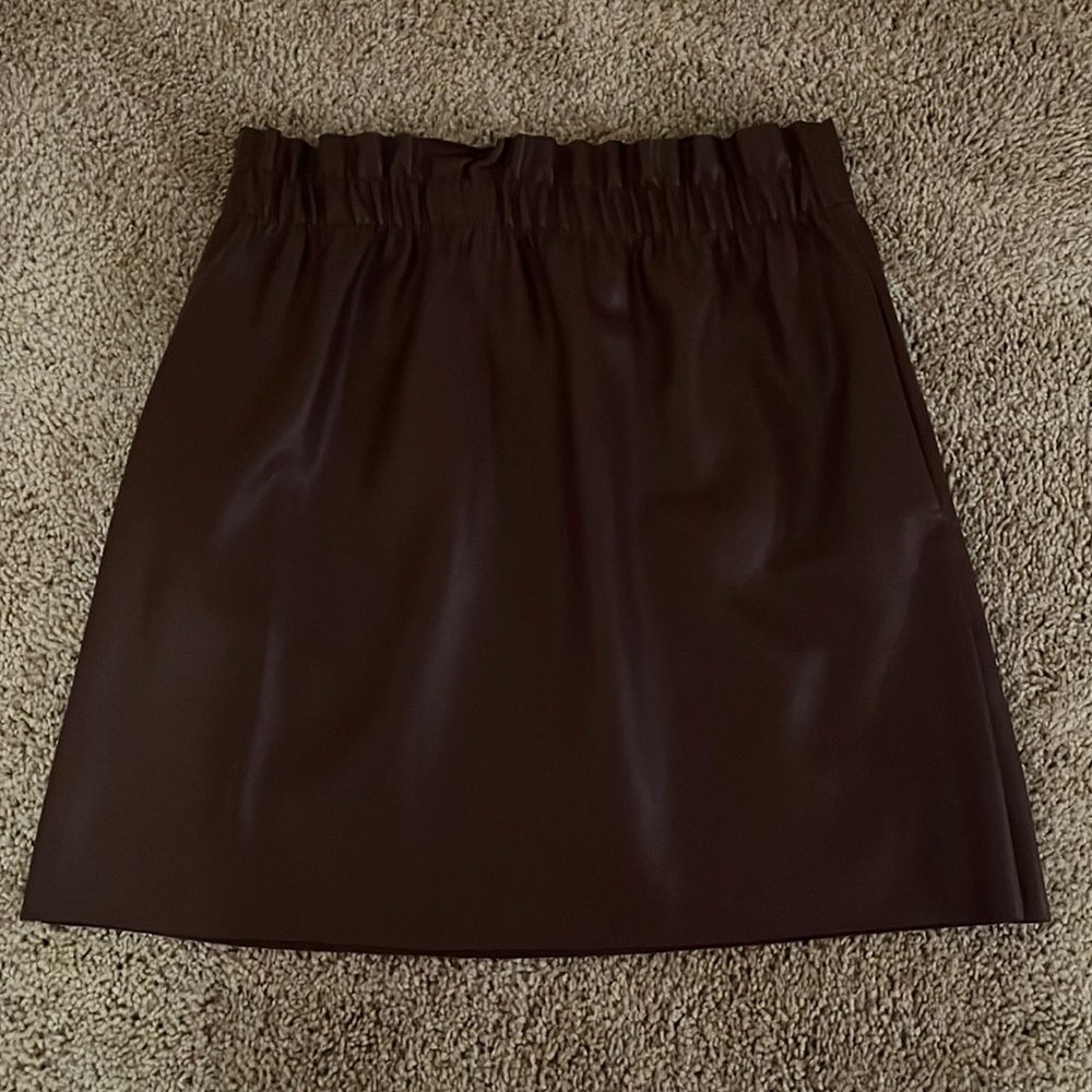 Brown Faux Leather Zara Skirt. Small